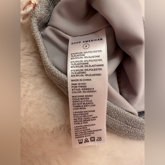 Good American Band Bikini Top in Silver - Picture 3 of 3